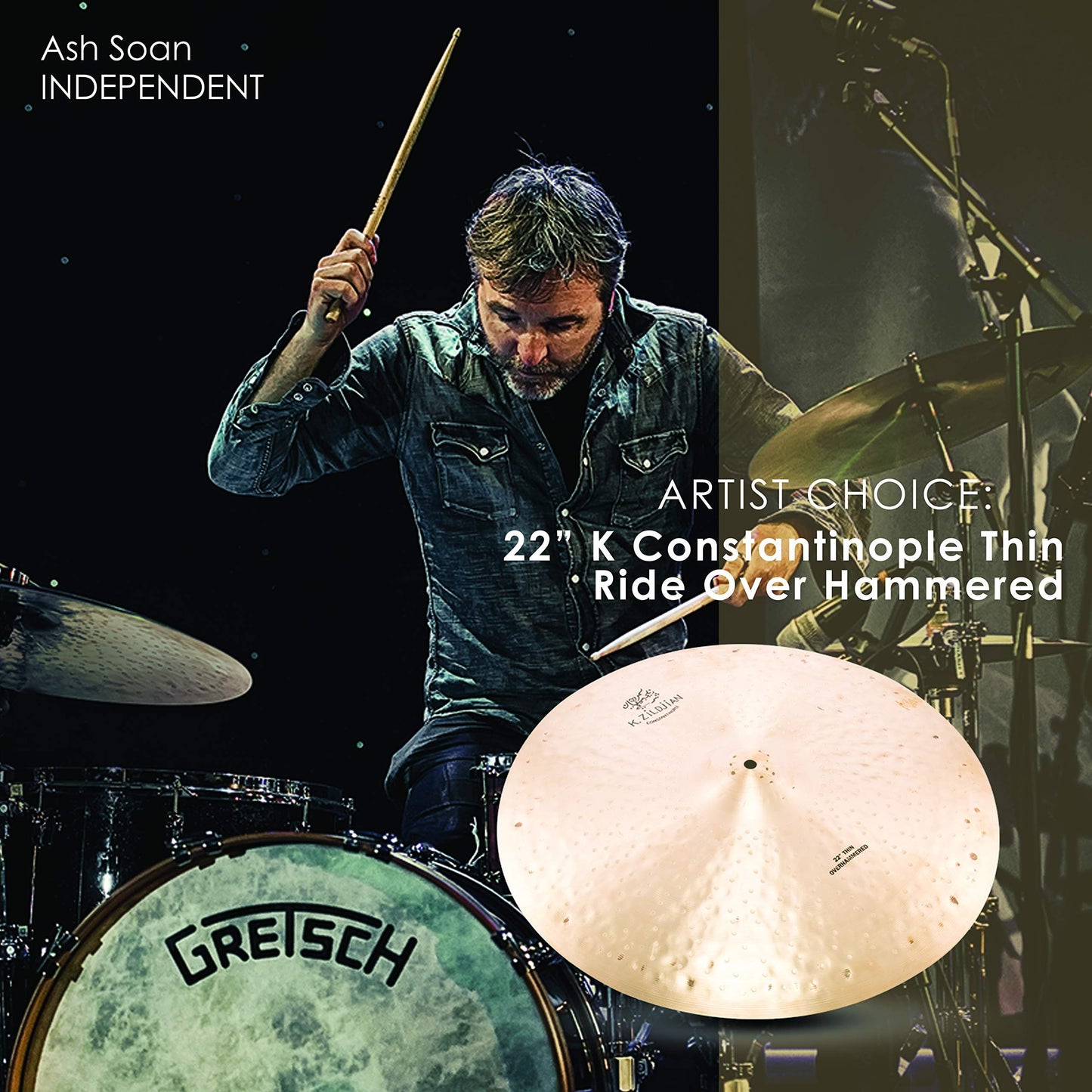 Zildjian K Constantinople 22" Thin Ride Overhammered Cymbal