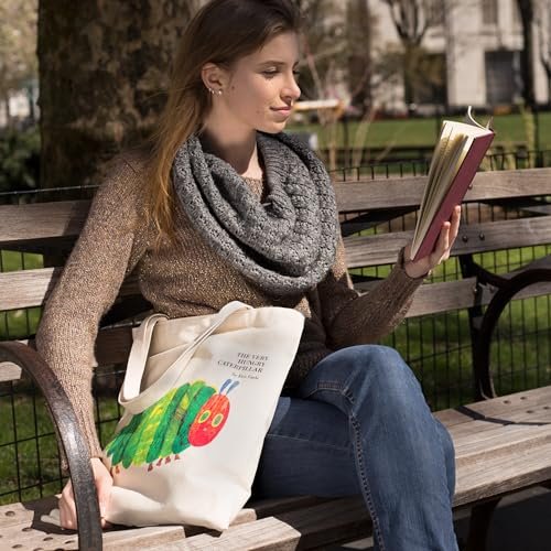 The Very Hungry Caterpillar Tote Bag with Inner Pocket - World of Eric Carle Gift for Book Lovers