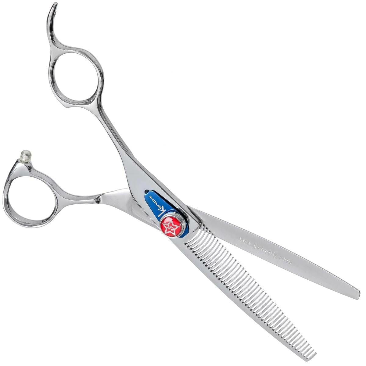 KENCHII Flame Level-3 8 Inches Semi-convex Edge Scissor in Silver Color