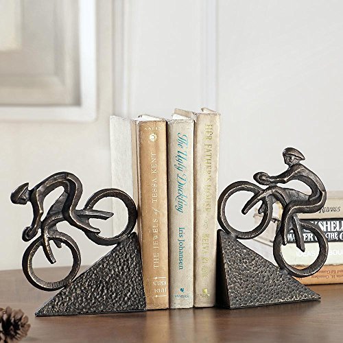 SPI Home Cast Iron Racing Bicyclist Bookends