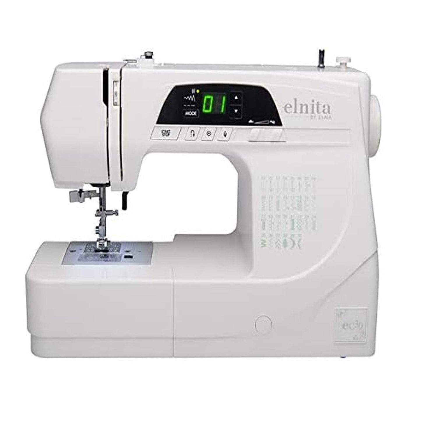 Elnita EC30 Computerized Sewing Machine with 30 Stitches, LED Display, Needle Threader and Foot Control.