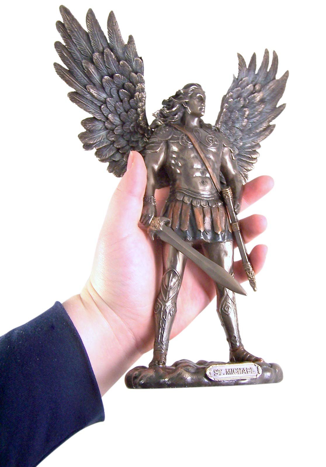Archangel Saint Michael with Sword and Scabbard Statue, 11 Inch