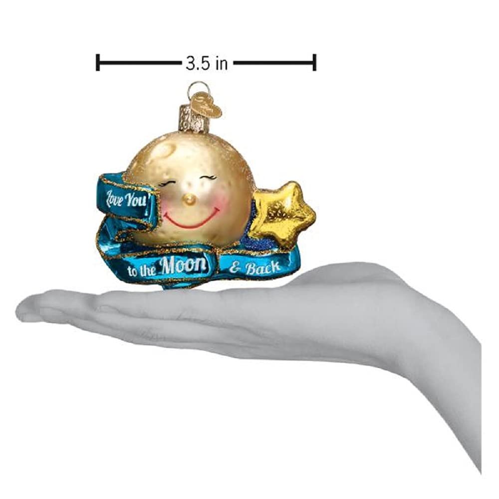 Old World Christmas Ornaments Love You to The Moon & Back Glass Blown Ornaments for Christmas Tree