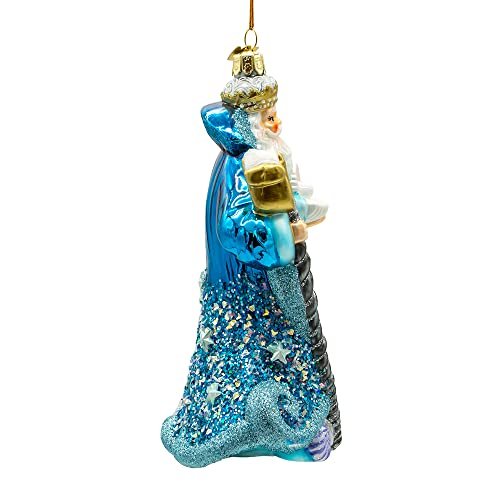 Kurt Adler 7-Inch Bellissimo Glass Under The Sea Santa Ornament