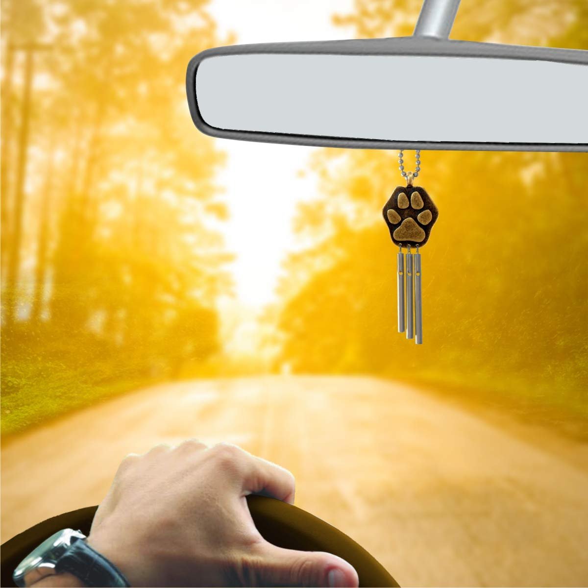 Jacob's Musical Car Charm, Paw Print, Mini Wind Chime