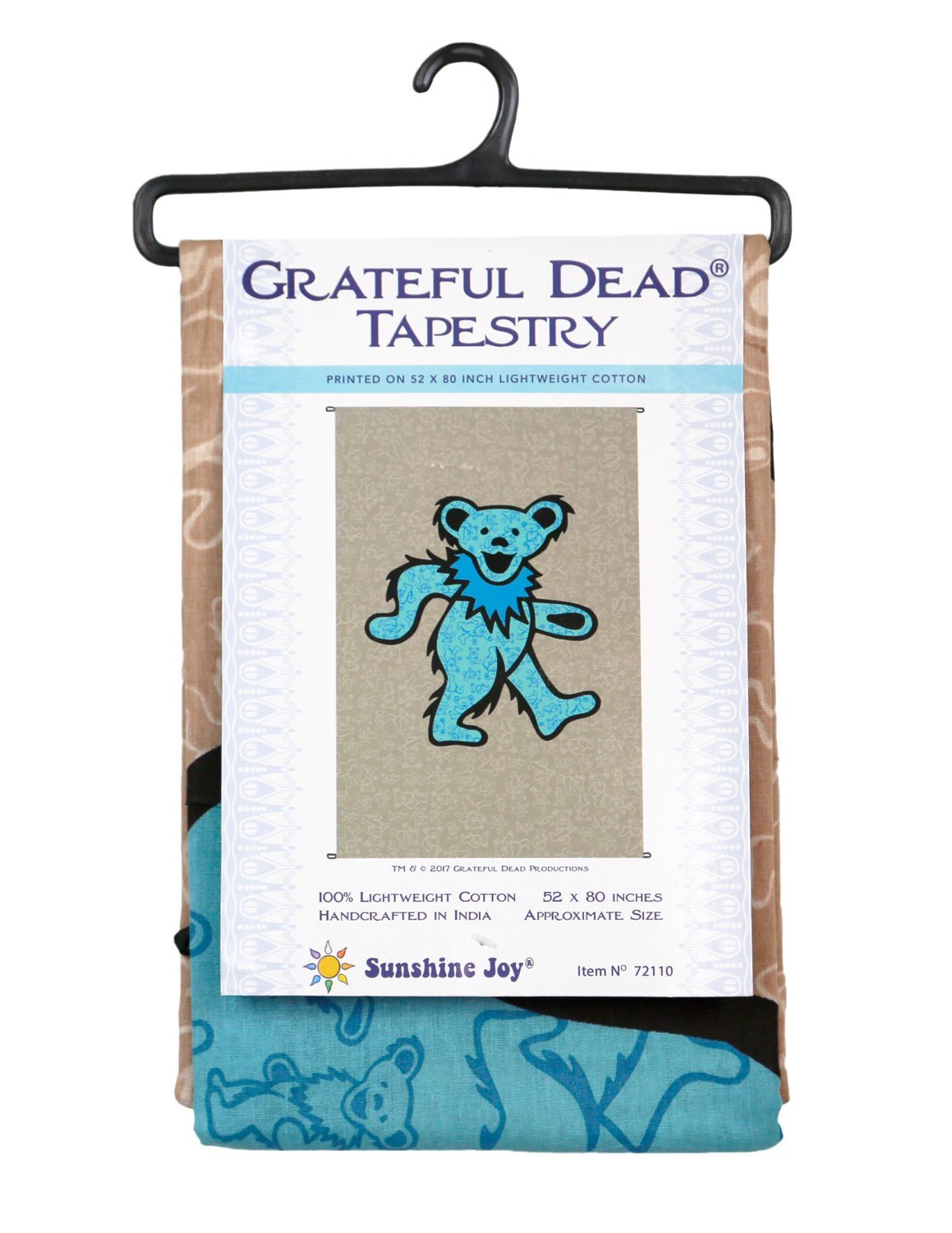 Sunshine Joy Grateful Dead Dancing Bear Tapestry Tablecloth Wall Art Beach Sheet Huge 52x80 Inches