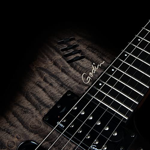 Godin XTSA Solid Body 3-Voice Electric Guitar (Trans Black)