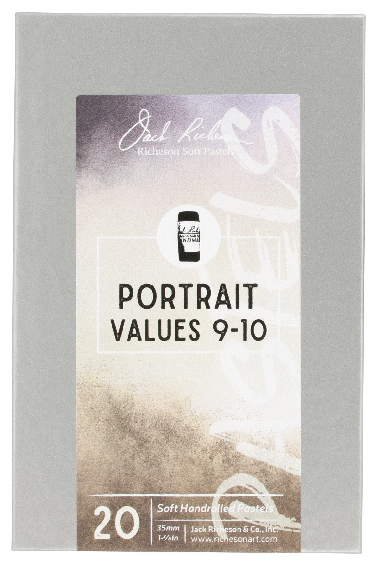 Jack Richeson Hand Rolled Soft Pastels Portrait : Values 9-10, 20 Piece Set