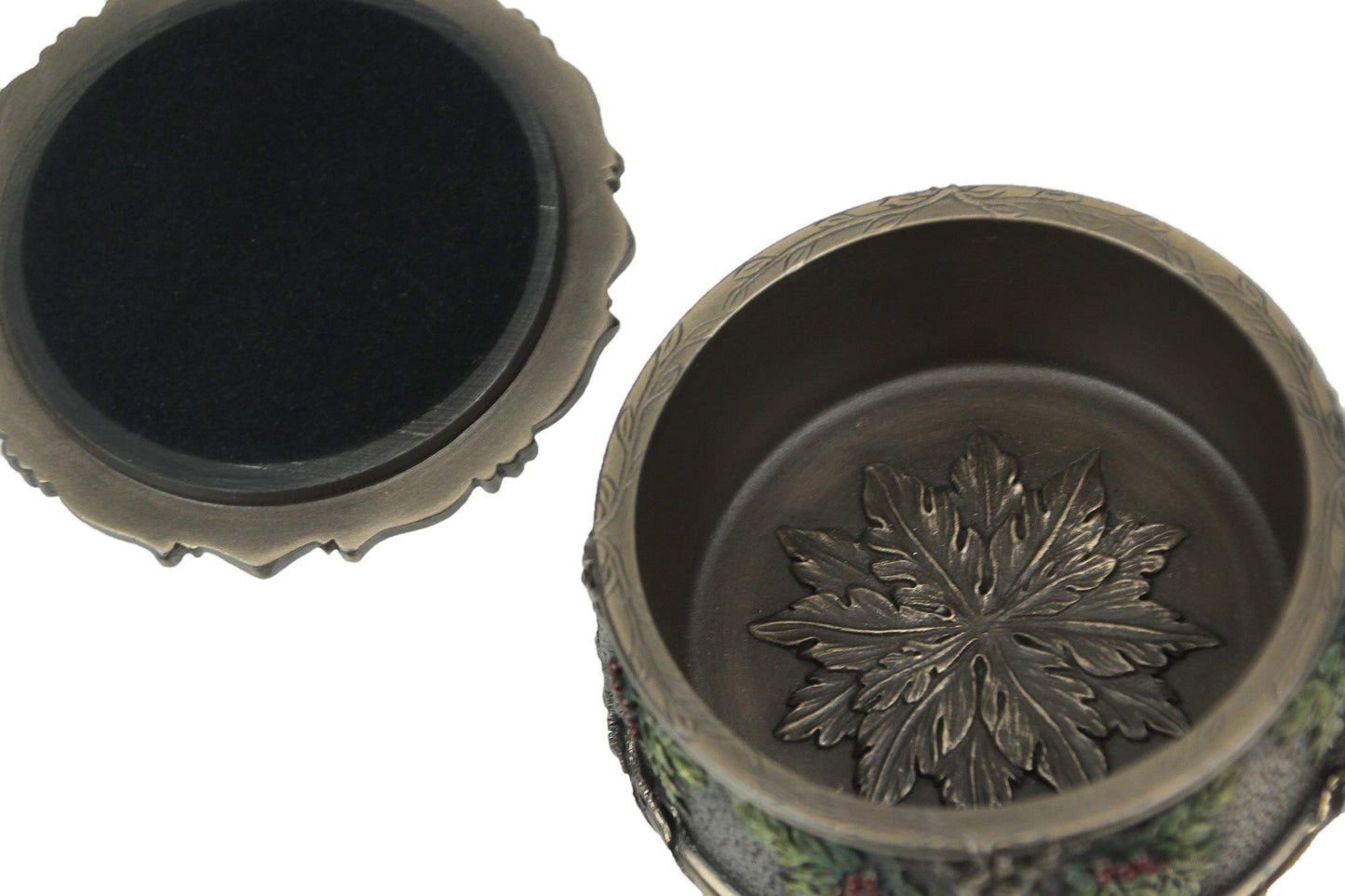 Veronese Design 2 1/2 Inch Green Man Berry Trinket Box Cold Cast Resin Antique Bronze Finish Statue Home Decor
