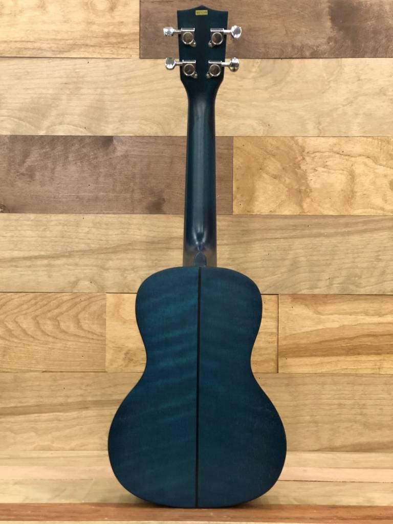 Kala Blue Exotic Mahogany Concert Ukulele Blue Satin Finish KA-CEMB Bundle with a Tuner and Lumintrail Polishing Cloth