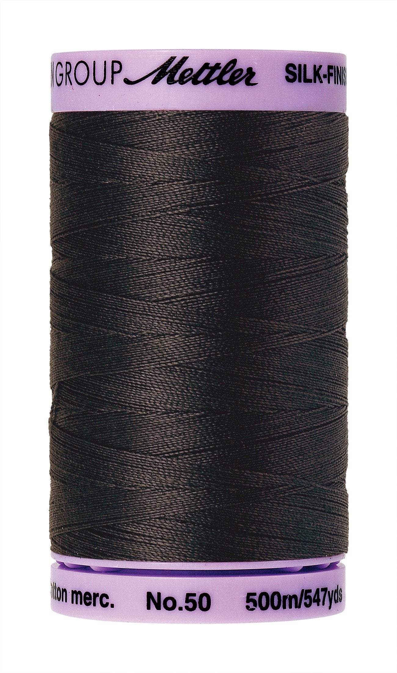 Mettler Silk-Finish Solid Cotton Thread, 547 yd/500m, Charcoal