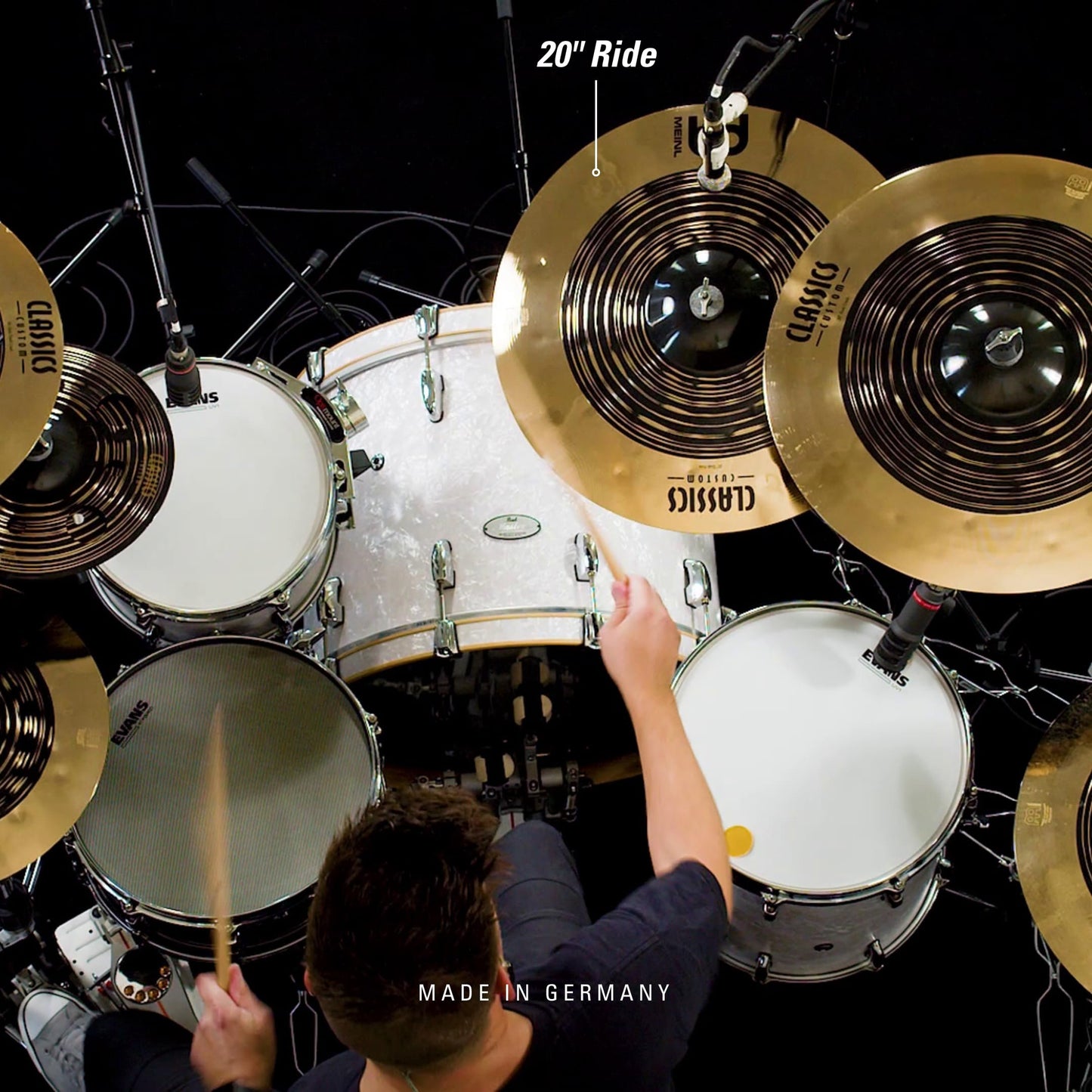 Meinl Cymbals Classics Custom Dual 22" Ride Cymbal, Dark and Brilliant Finish — Made in Germany — for Rock, Metal and Fusion, 2-Year Warranty (CC22DUR)