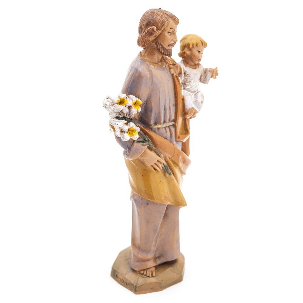 Fontanini by Roman Inc., Specialty Figure, 5" Collection, St. Joseph, 4.5" H, Handmade in Italy, Designed and Manufactured in Tuscany, Polymer, Hand Painted, Italian, Detailed