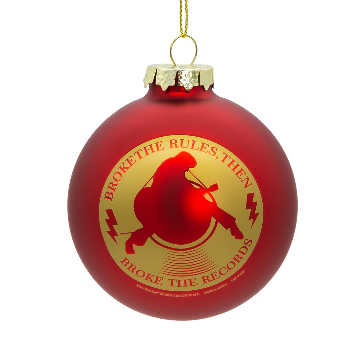 Kurt Adler 80MM Elvis Presley® Red Glass Ball Ornament
