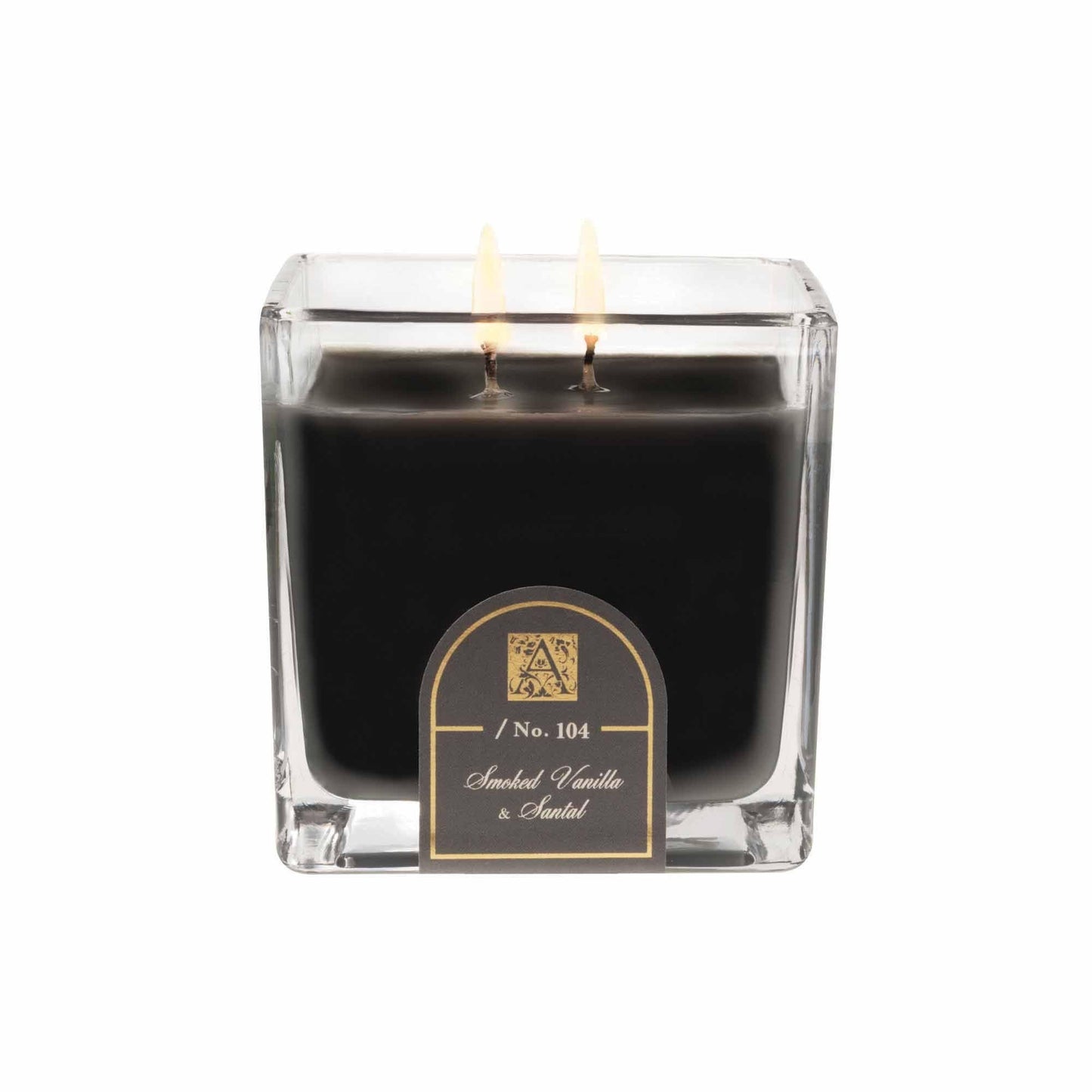 Aromatique Glass Cube Candle, Smoked Vanilla & Santal, 12 Ounce