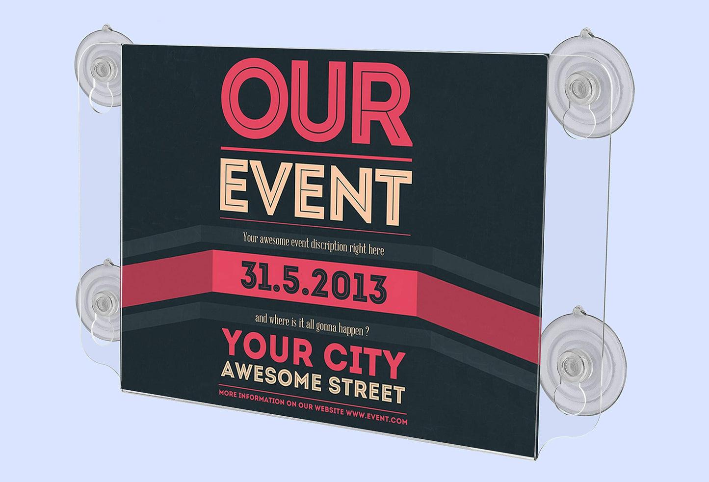 2 Pack Window Sign Holder 11" x 8.5" Clear Acrylic Double Sided Document Display with Suction Cups for Event Schedules and Locations at Workshops and Seminars by Marketing Holders