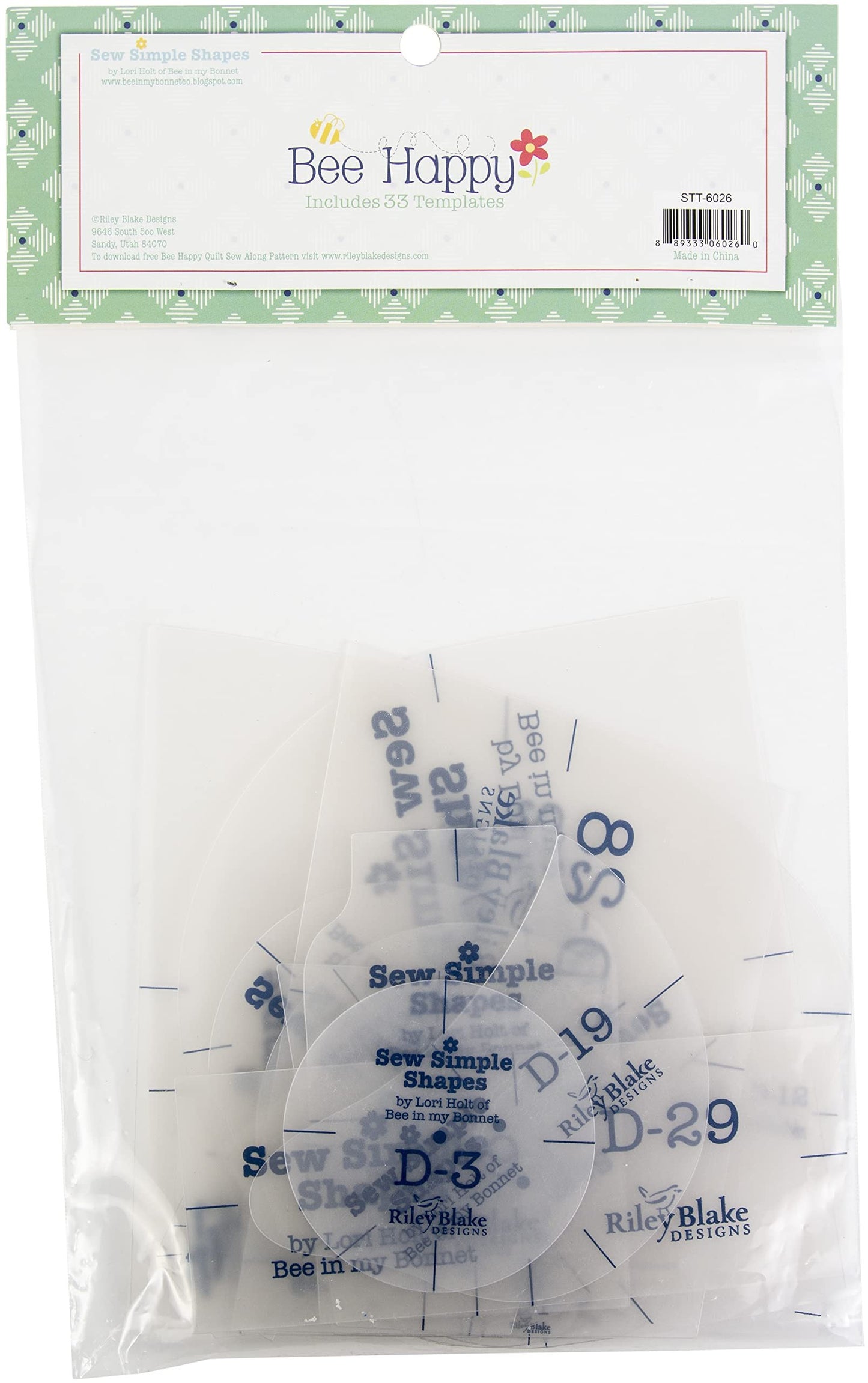 Lori Holt of Bee in my Bonnet Template Set, Bee Happy by Lori Holt 33/Pkg