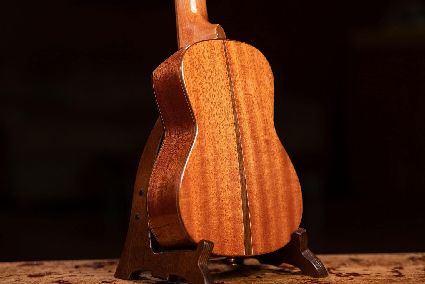 Ortega Guitars, 4-String Custom Built Eclipse Series All Solid Concert Ukulele w/Bag, Right CC4