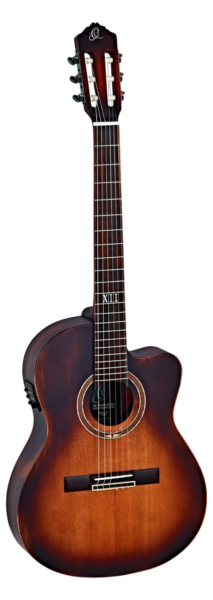 Ortega Guitars 6 String Private Room Distressed Suite Solid Top Slim Neck Acoustic-Electric Nylon Classical Guitar w/Bag, Right (DSSUITE-C/E)