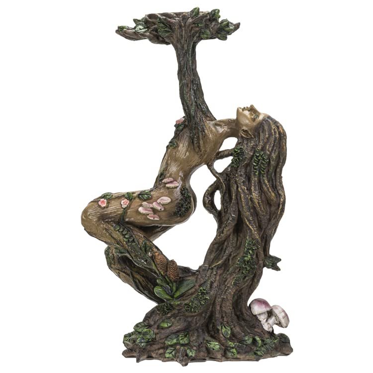 Greenwomen ENT Tea Light Candle Holder Resin Figurine