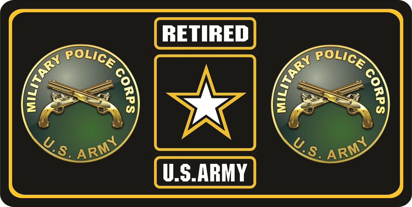 U.S. Army Retired Military Police Photo License Plate