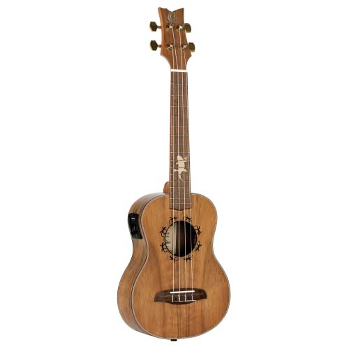 Ortega Guitars, 4-String Lizard Series Tenor Acoustic-Electric Ukulele w/Bag, Right TE-GB