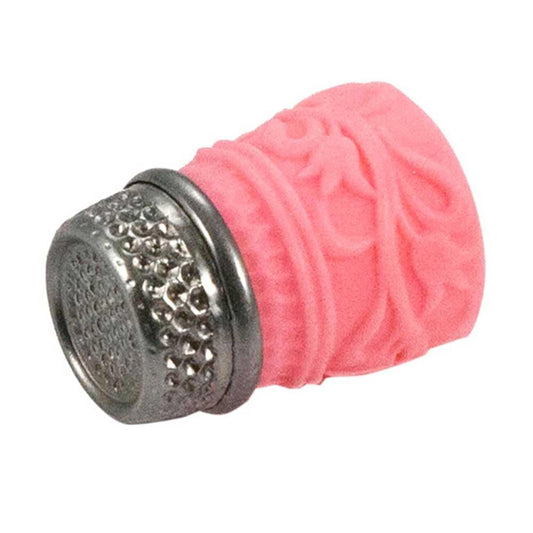 Bohin Silicon Thimble with Steel Top Size Small Pink-Blister Pack