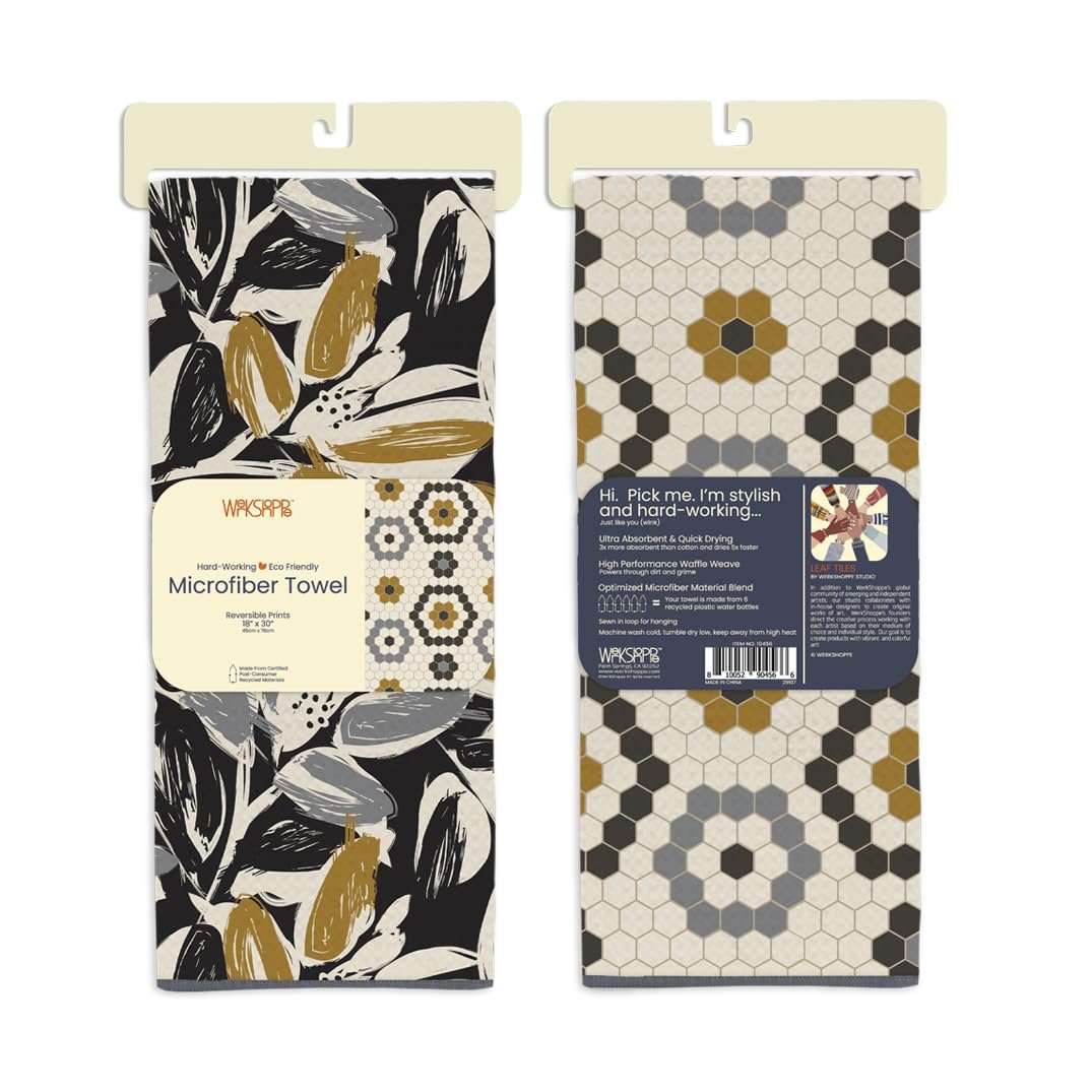 WerkShoppe Leaf Tiles Microfiber Towel
