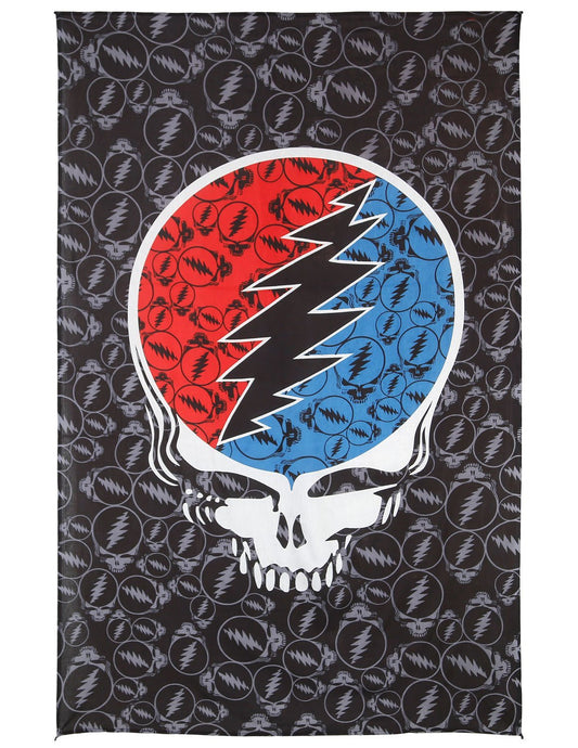 Sunshine Joy Grateful Dead Steal Your Face Tapestry Tablecloth Wall Art Beach Sheet Huge 52x80 Inches