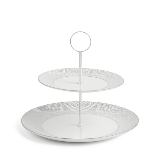 Wedgwood Gio Platinum Cake Stand Two-Tier