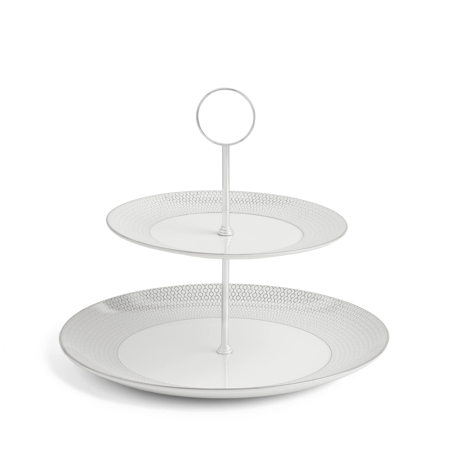 Wedgwood Gio Platinum Cake Stand Two-Tier