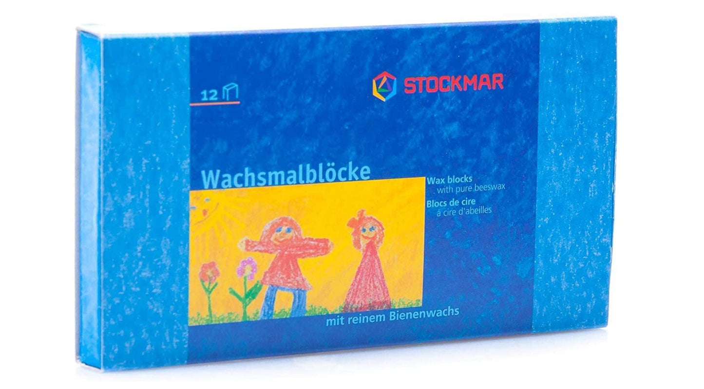 Stockmar Beeswax Crayons, Set of 12 Blocks in Carton