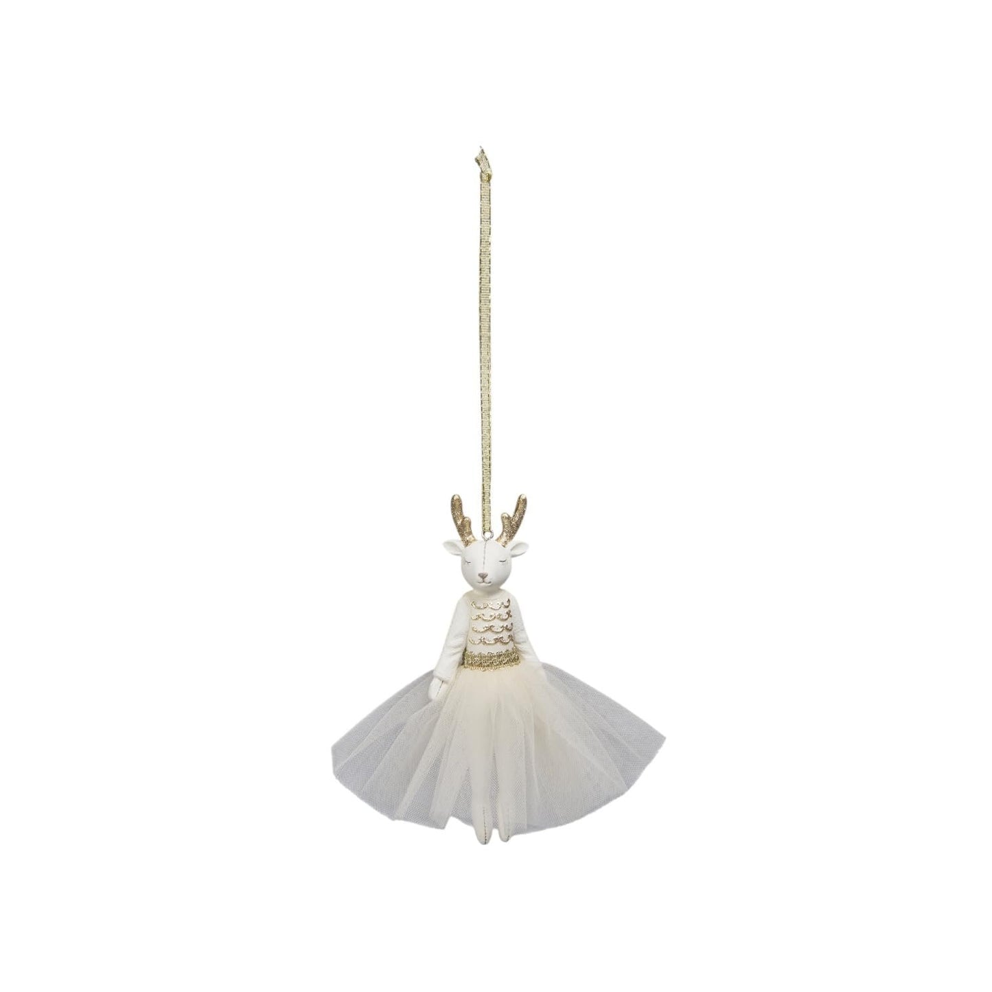 December Diamonds Winter Floral Female Deer Ornament – Holiday Tree Decoration