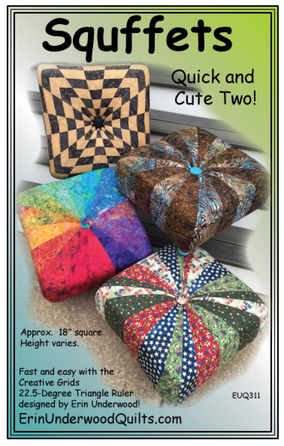 Squffets - Quick and Cute Two! Square Tuffet Pattern by Erin Underwood Quilts