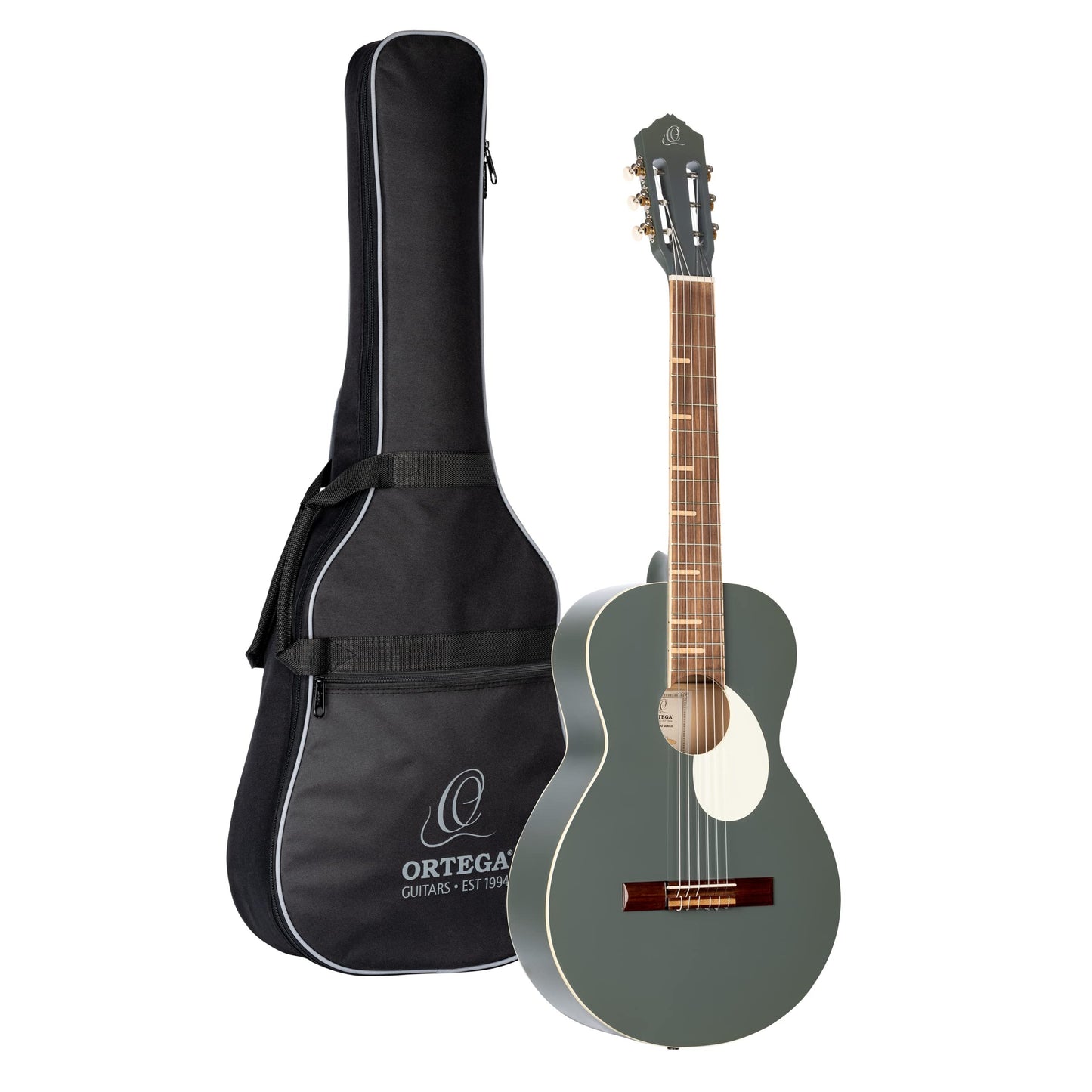 Ortega Guitars 6 Gaucho Series Nylon String Parlor Guitar w/Bag, Right, Platinum Grat (RGA-PLT)