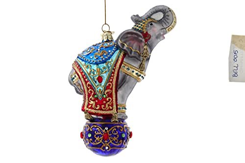 Kurt Adler 7-Inch Bellissimo Glass Elephant Ornament