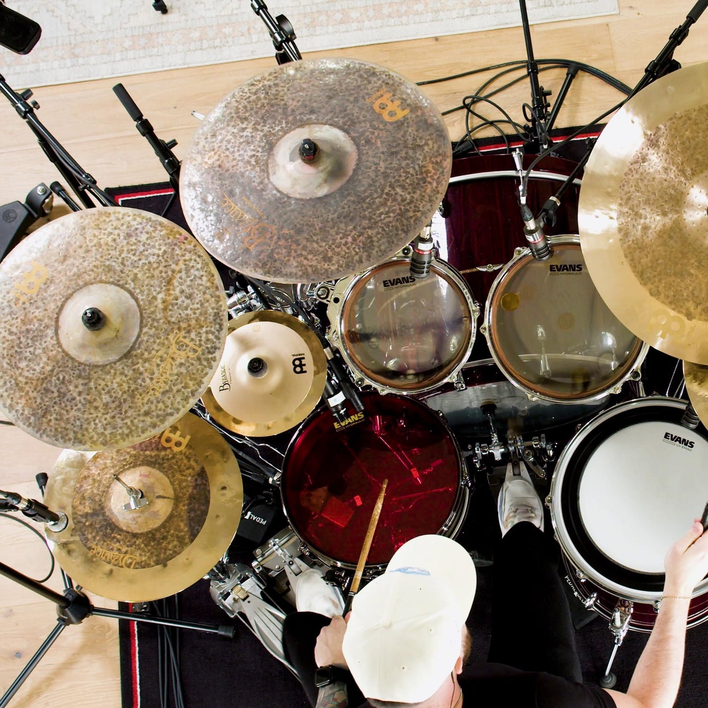 Meinl Cymbals Byzance 14" Dual Hihats, Pair — Made in Turkey — Hand Hammered B20 Bronze, 2-Year Warranty, B14DUH