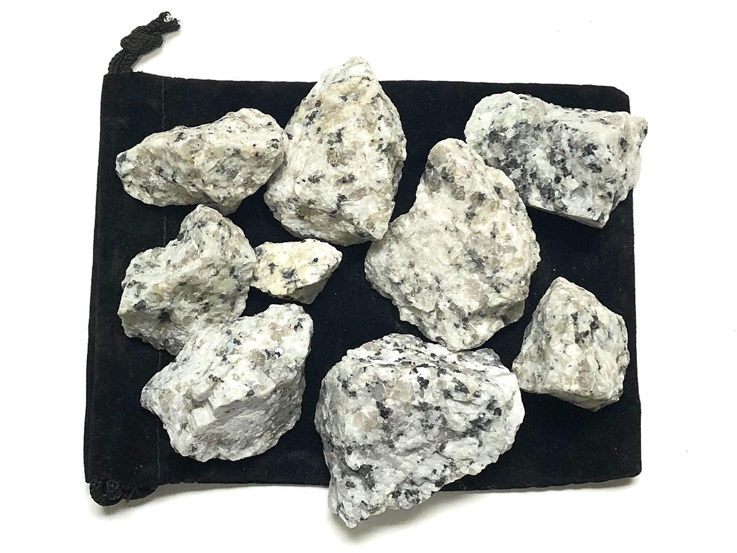 Zentron Crystal Collection: Natural Rough Dalmation Jasper with Velvet Bag - Large 1" Natural Bulk Rocks