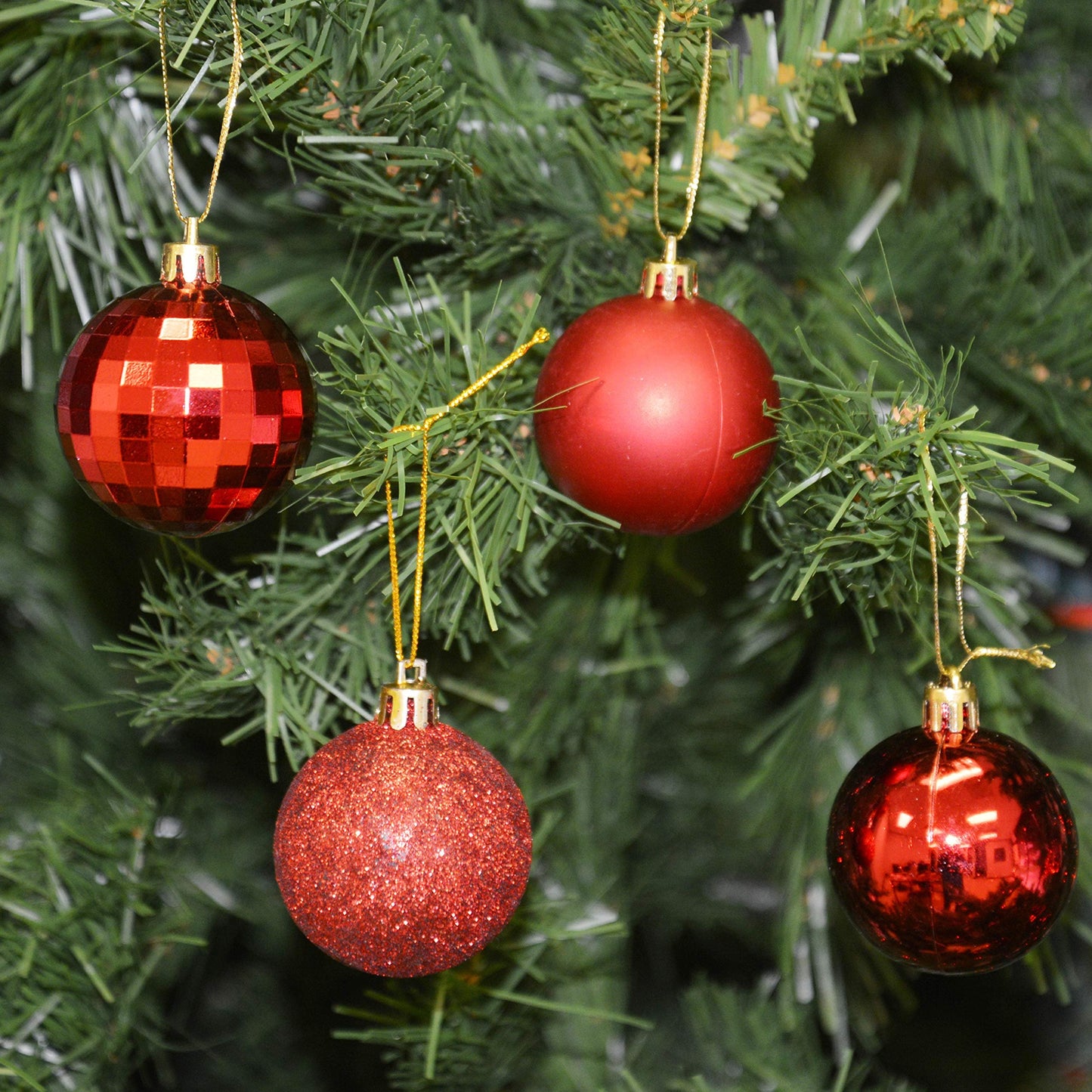 allgala 36 PK 2 Inch (5CM) Christmas Ornament Balls for Xmas Tree-4 Style-