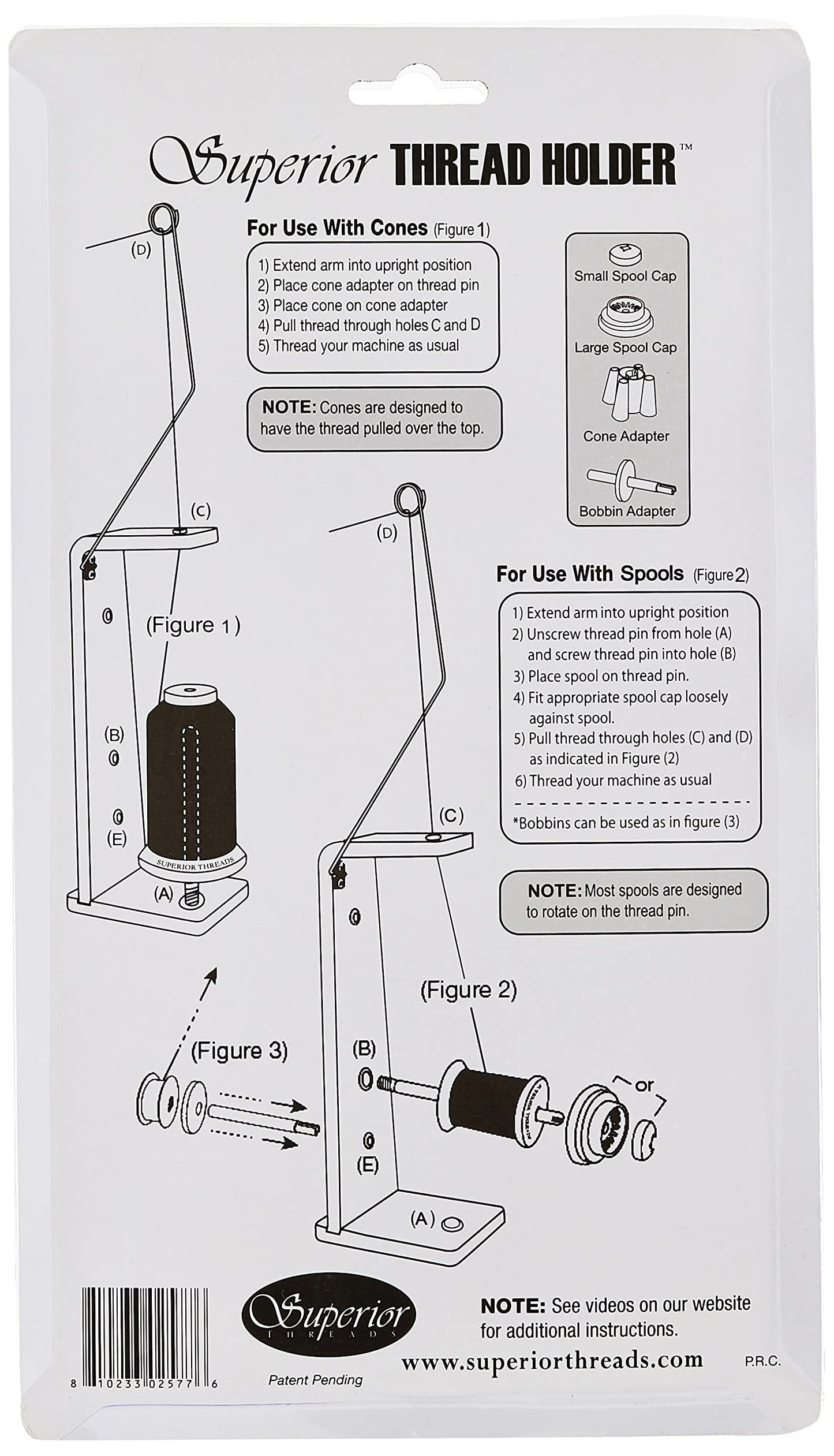 Superior Threads Holder Thread Stand, 15" Tall, White