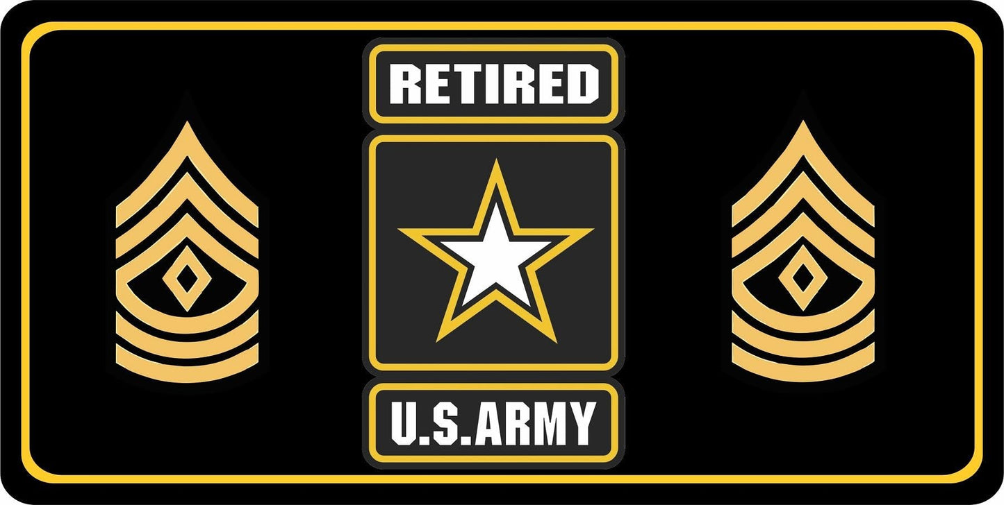 U.S. Army Retired First Sergeant Photo License Plate