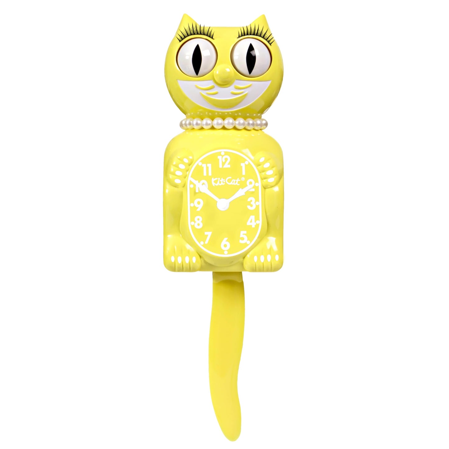 Kit Cat Klock® Limited Edition Spring Daffodil Lady - Iconic Retro Cat Clock with Moving Eyes and Tail, Battery Operated Wall Clock, Made in USA, Perfect for Home Decor, Modern Clock, Unique Gift