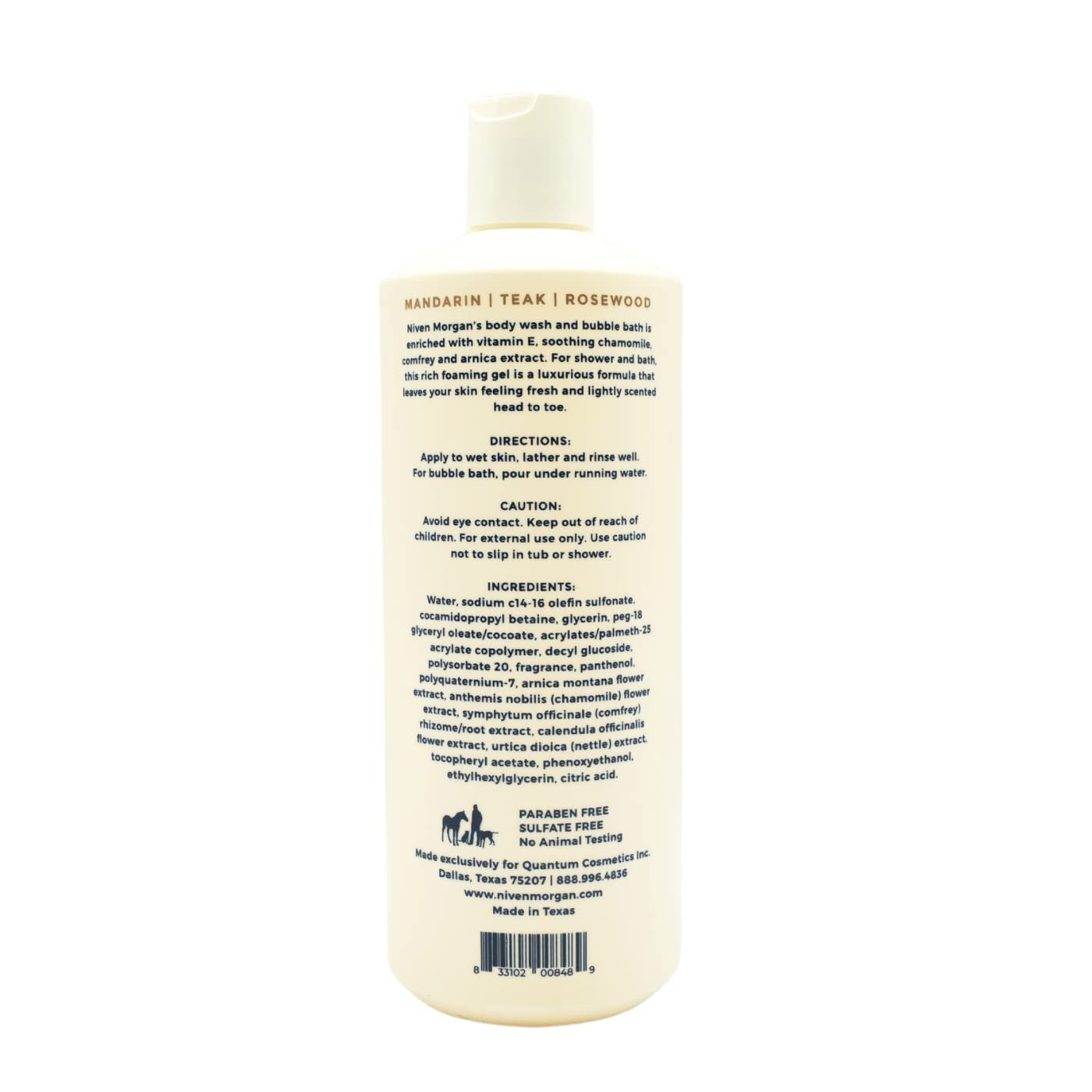 Niven Morgan Mandarin, Teak and Rosewood Body Wash 16fl.oz. 473ml