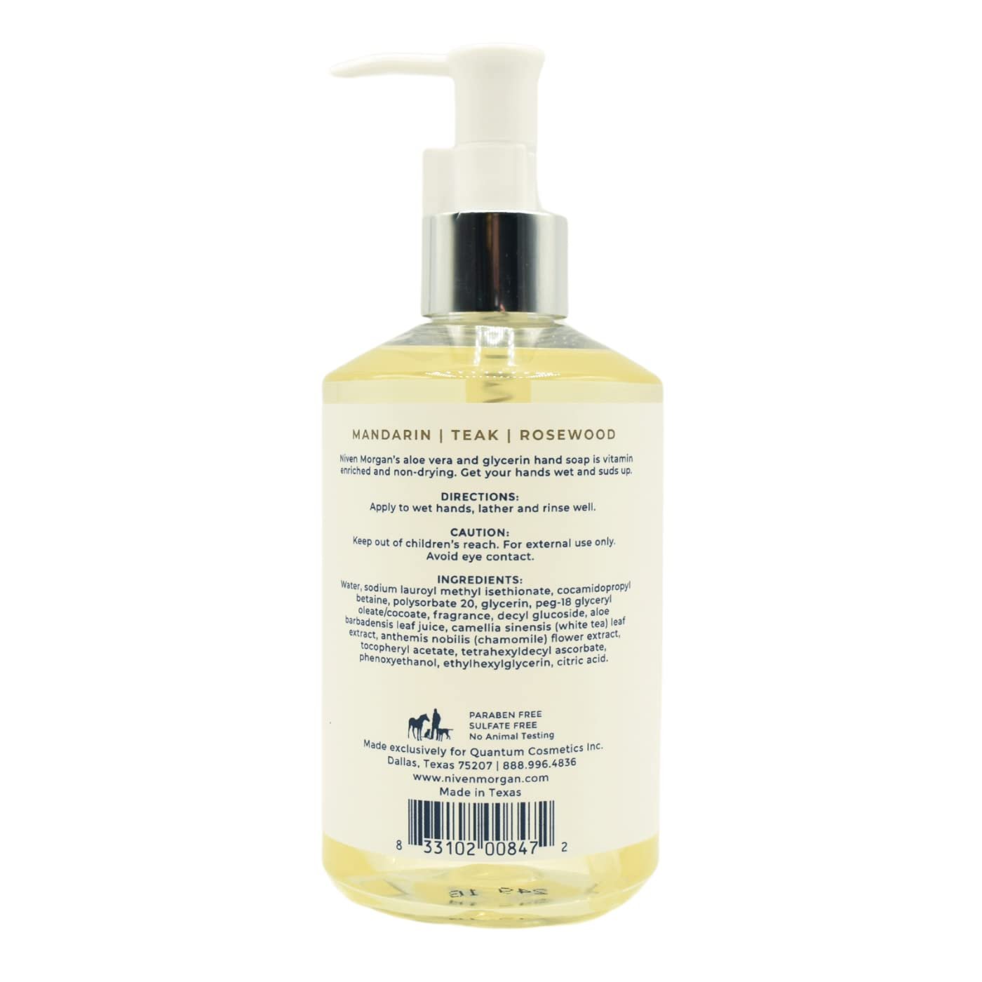 Niven Morgan Mandarin, Teak and Rosewood Hand Soap 11fl oz 325 ml