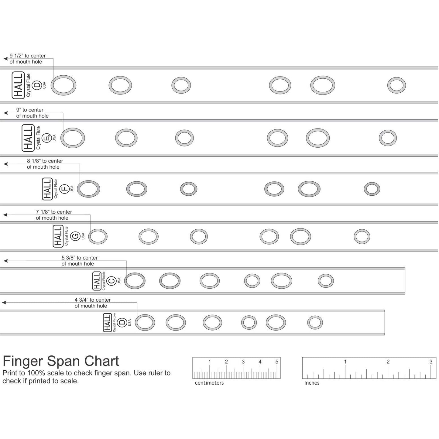 Hall Crystal Flute 21700 - Offset Glass Flute in G