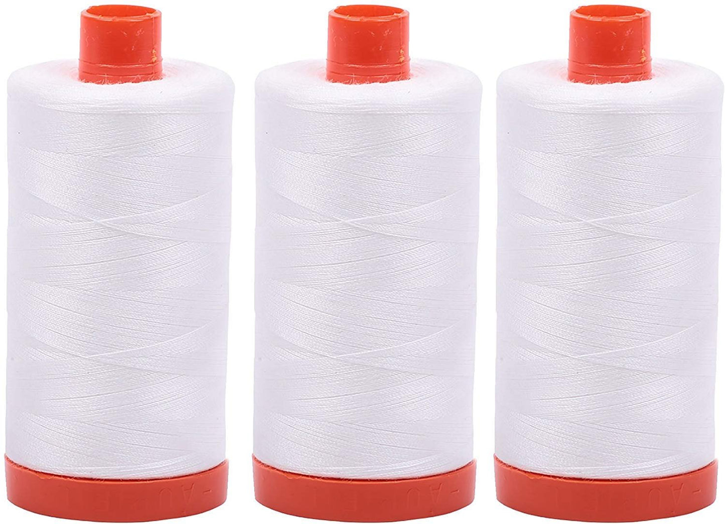 3-PACK - Aurifil 50WT - Natural White, Solid - Mako Cotton Thread - 1422Yds EACH - MK50-2021