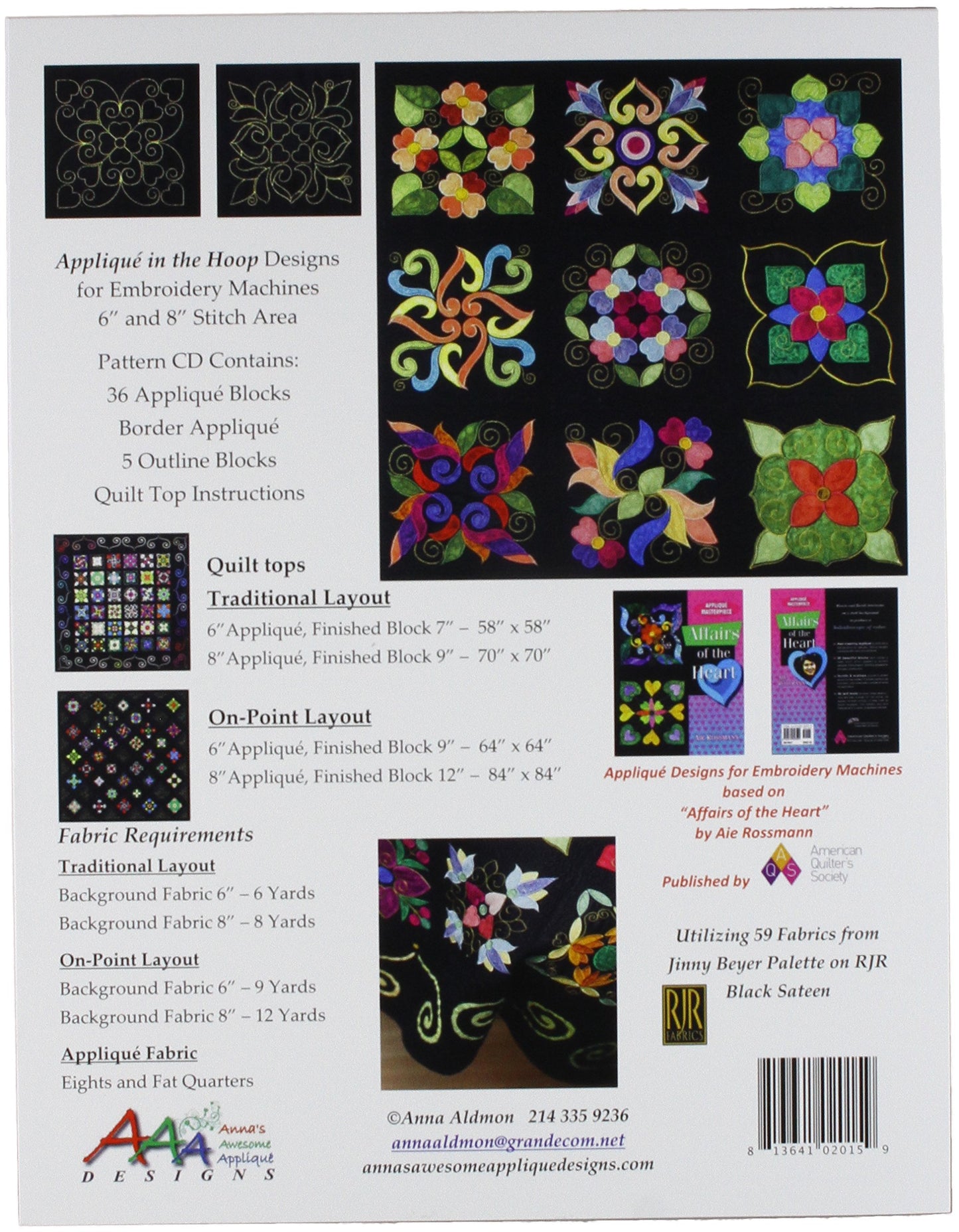 Anna's Awesome Applique Designs Affairs of the Heart Embroidery Design