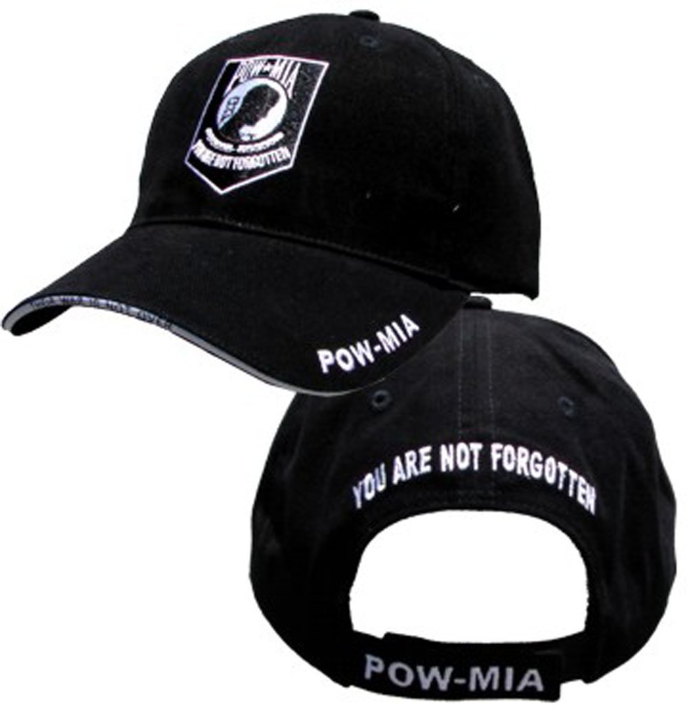 EAGLE CREST POW-MIA Logo with Text Cap, Black