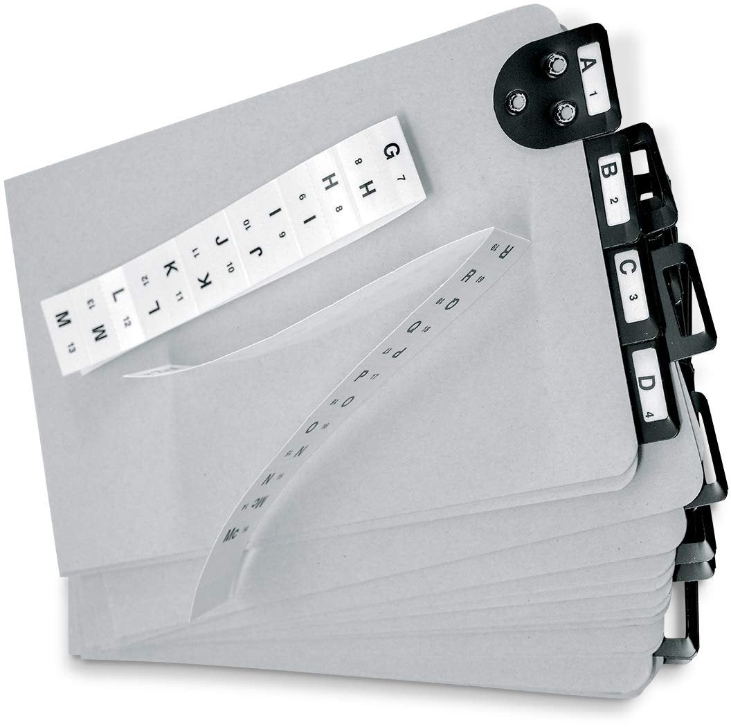 Martin Yale 14254 Posting Tray Index Set, 25 Press-Board Dividers for 6" x 9" Sheets, Includes A-Z Categories and Blank Inserts, Metal Tab Index