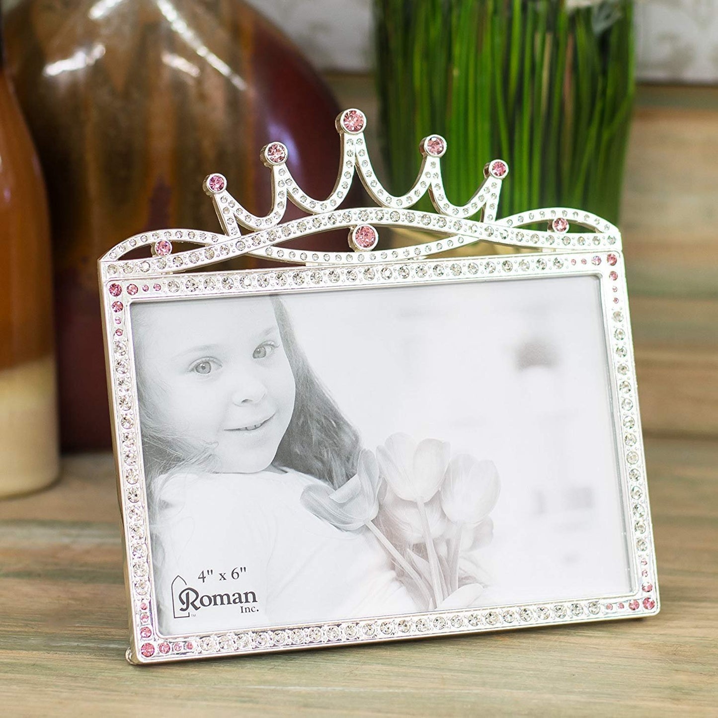 Roman Giftware Inc., Caroline Collection, New Baby, 6" H Princess Crown Frame,Religious, Inspirational, Durable (6x1x5)
